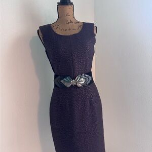 ANTONIO MELANI Textured Purple Midi Dress
